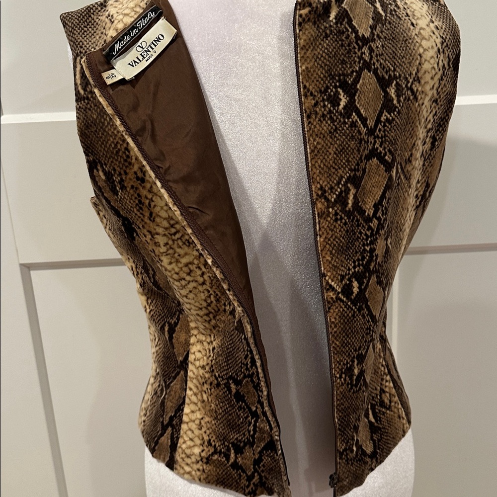 Valentino Brown Snake Print sleeveless top - Picture 6 of 8